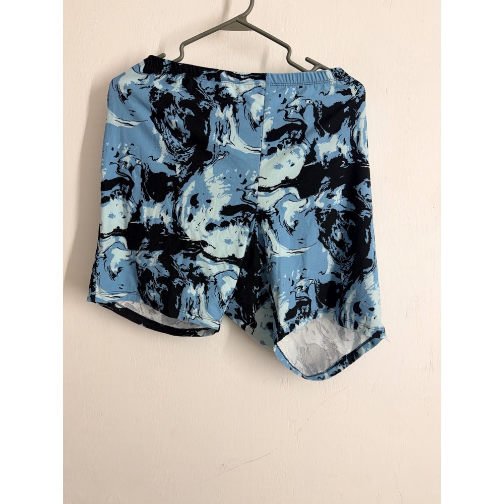 Just Be Blue Black Marble Swirl Biker Shorts Plus Size 3X Athletic Yoga Gym